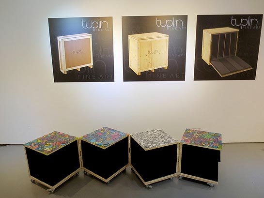 Tuplin’s ‘Crate Escape’ exhibition at 5th Base Gallery,  Brick Lane