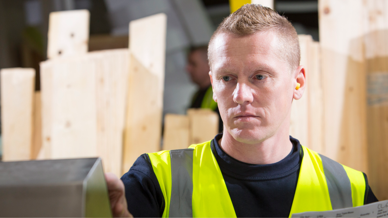 Worker with hi-vis jacket