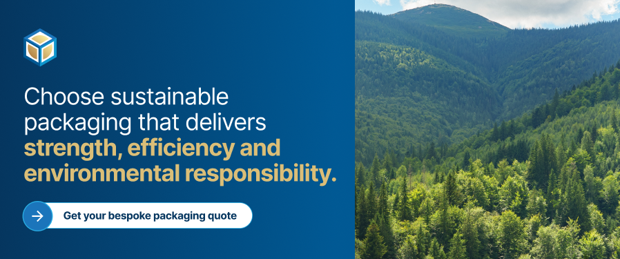 Sustainable packaging CTA to request a bespoke packaging quote